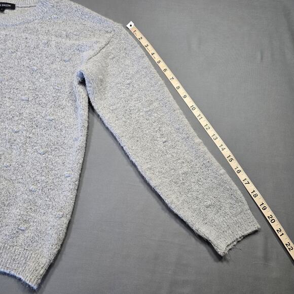 Tint Shadow Gray Sweater Stretch Soft Subtle Polka Dot Long Sleeves Women Size S - Picture 7 of 8